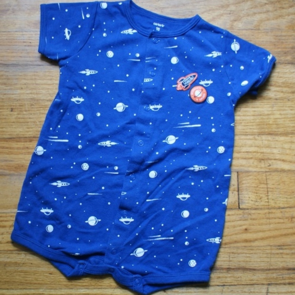 Blue Space Themed Baby Romper